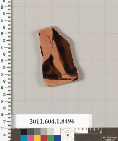 Terracotta fragment of a stemless kylix (drinking cup)