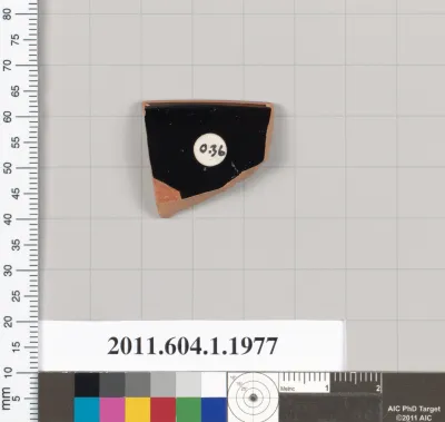 Terracotta rim fragment of a kylix (drinking cup)