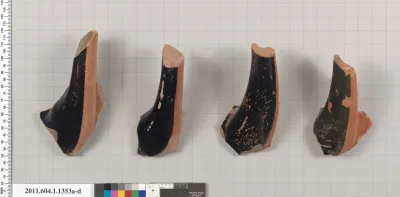 Terracotta fragments of kylikes (drinking cups)