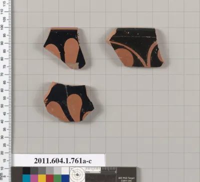 Terracotta fragments of kylikes (drinking cups)