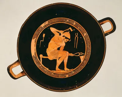 Attisch rotfigurige Schale (Attische Trinkschale)