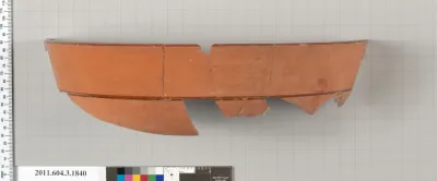 Terracotta fragment of a kylix: Band or lip cup (drinking cup)