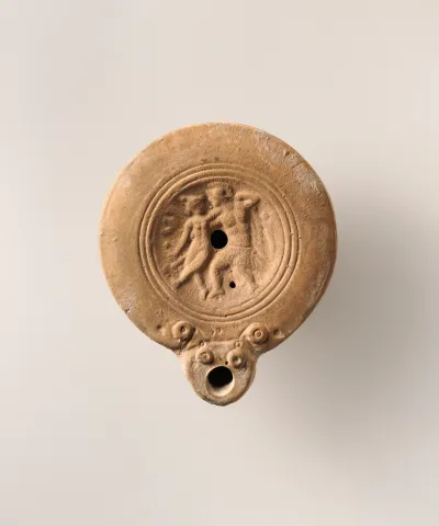 Terracotta oil lamp
