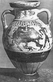 AMPHORA, NECK (ATHENIAN, BLACK-FIGURE)