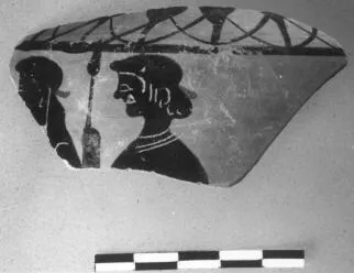 LEKYTHOS, FRAGMENT (ATHENIAN, BLACK-FIGURE)