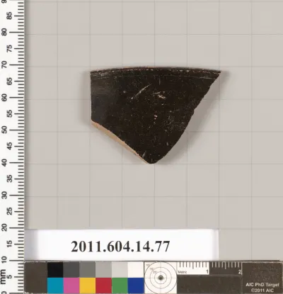 Terracotta rim fragment of an open shape