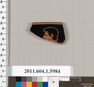 Terracotta rim fragment of a kylix (drinking cup)