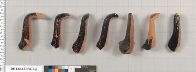 Terracotta fragments of kylikes (drinking cups)