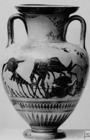 AMPHORA, NECK (ATHENIAN, BLACK-FIGURE)