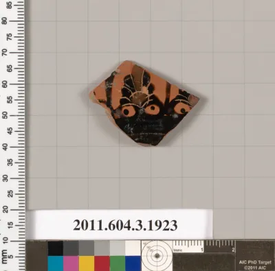Terracotta fragment of a kylix (drinking cup) or a skyphos (deep drinking cup)?