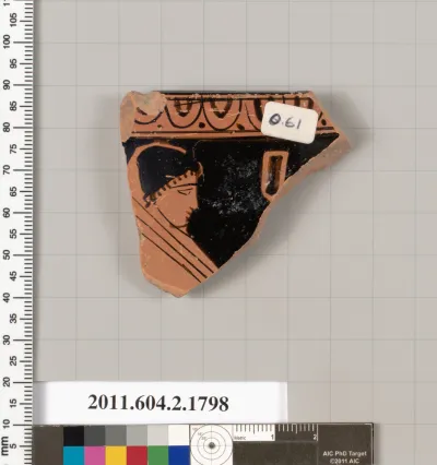 Terracotta rim fragment of a skyphos (deep drinking cup)