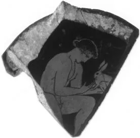 CUP, STEMLESS, FRAGMENT (ATHENIAN, RED-FIGURE)