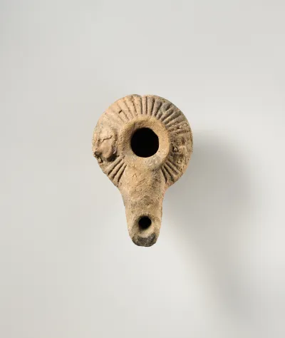 Terracotta oil lamp