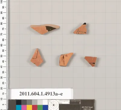 Terracotta fragments of kylikes (drinking cups)