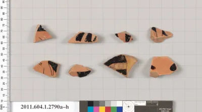 Terracotta fragments of kylikes (drinking cups)