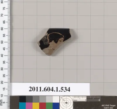 Terracotta rim fragment of a kylix (drinking cup)