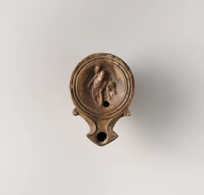 Terracotta oil lamp