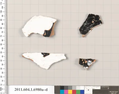 Terracotta fragments of a kylix (drinking cup)
