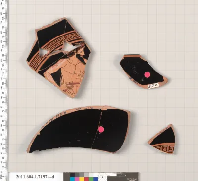 Terracotta fragments of a kylix (drinking cup)