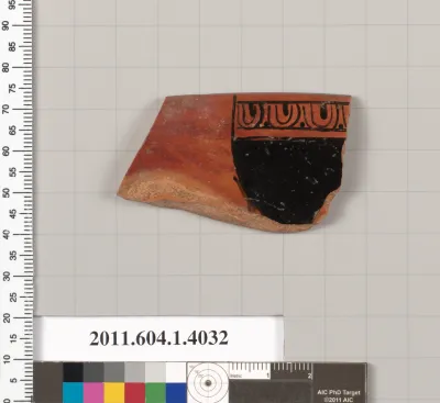 Terracotta rim fragment of a kylix (drinking cup)