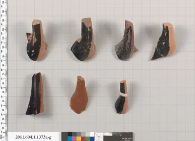 Terracotta fragments of kylikes (drinking cups)