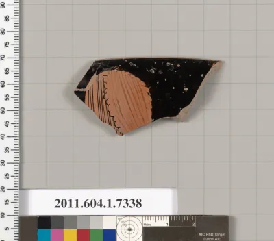 Terracotta rim fragment of a kylix (drinking cup)