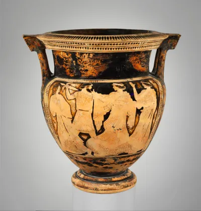 Terracotta column-krater (vase for mixing wine and water)