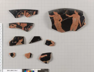 Terracotta fragments of a kylix (drinking cup)