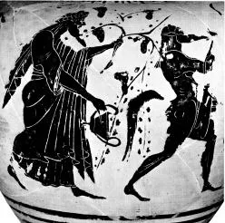 AMPHORA, NECK (ATHENIAN, BLACK-FIGURE)