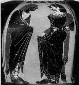 AMPHORA, NECK (CHALCIDIAN, BLACK-FIGURE)