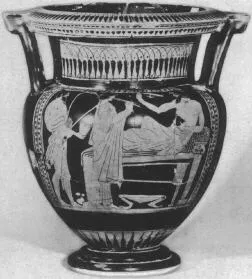 KRATER, COLUMN (ATHENIAN, RED-FIGURE)