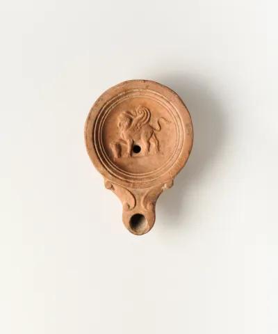 Terracotta oil lamp