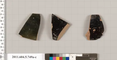 Terracotta fragments of kylikes (drinking cups)