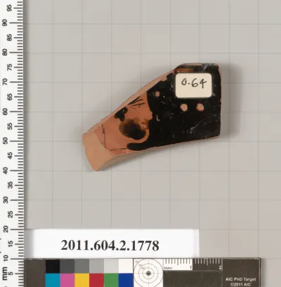 Terracotta rim fragment of a skyphos (deep drinking cup)