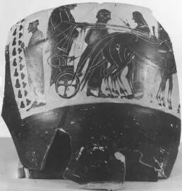 HYDRIA, FRAGMENT (ATHENIAN, BLACK-FIGURE)