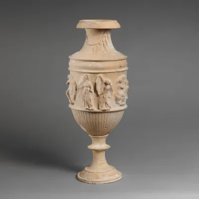 Terracotta vase with relief decoration