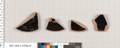 Terracotta fragments of kylikes (drinking cups)