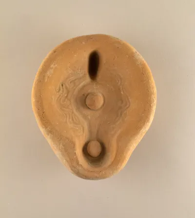Terracotta lamp mold, top