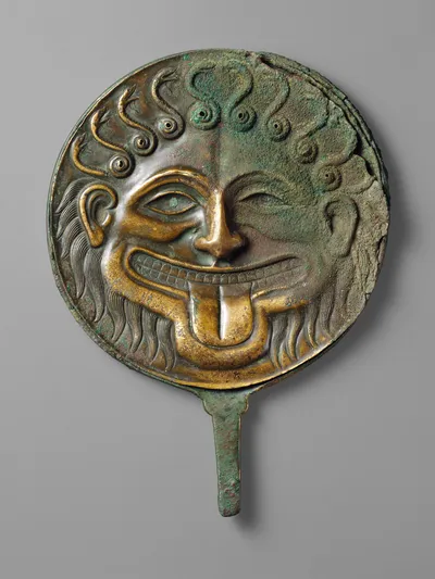 Hand Mirror Decorated with the Head of Medusa