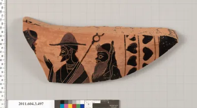 Terracotta fragment of a column-krater (bowl for mixing wine and water)