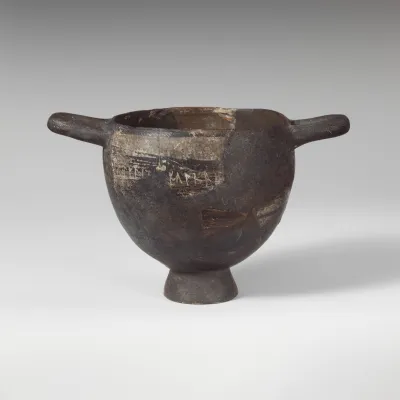 Fragment of a terracotta skyphos (deep drinking cup)