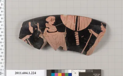 Terracotta rim fragment of a kylix (drinking cup)