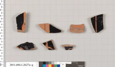 Terracotta fragments of kylikes (drinking cups)