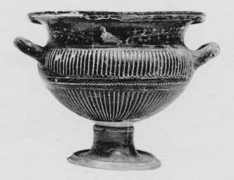 SKYPHOS (SOUTH ITALIAN, GNATHIAN, BLACK GLAZE)