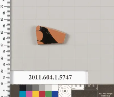 Terracotta fragment of a kylix: eye-cup  (drinking cup)