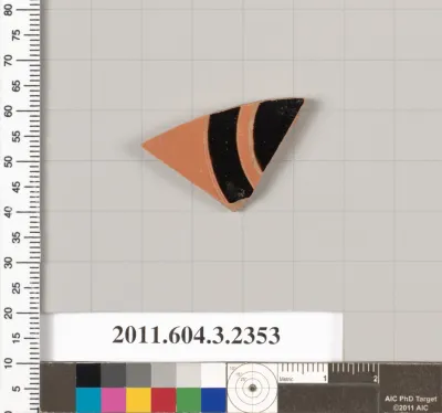 Terracotta fragment of a kylix: eye-cup (drinking cup)