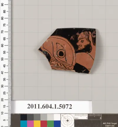 Terracotta rim fragment of a kylix (drinking cup)