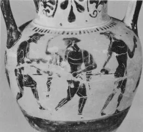 AMPHORA, NECK (ATHENIAN, BLACK-FIGURE)