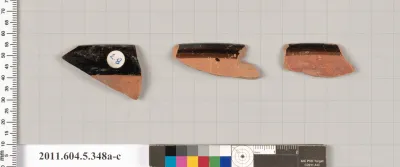 Terracotta rim fragments of kylikes (drinking cups)
