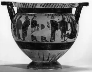 KRATER, COLUMN (ATHENIAN, BLACK-FIGURE)
